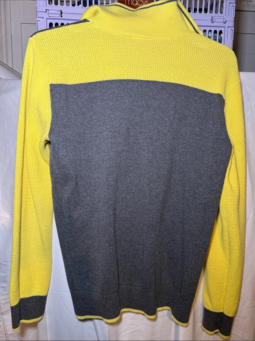 Armani Exchange AX Spellout Colorblock Half Zip Sweater Y2K Size Medium
